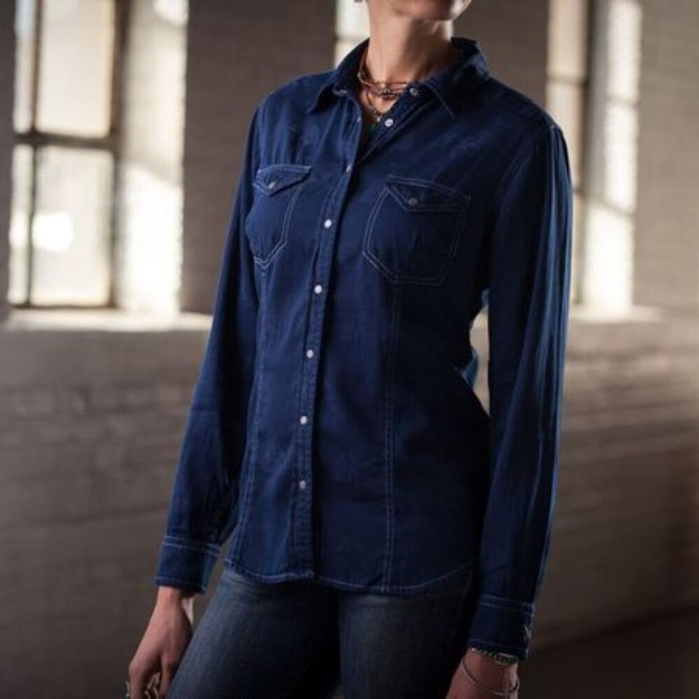 Barnfly Jaccard Navy bucking horse shirt XL N72001